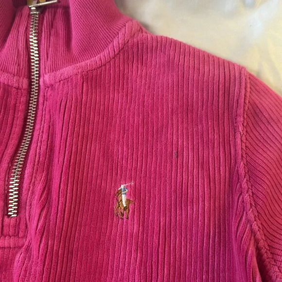 Polo - Ralph Lauren - long sleeve pullover velour sweater/jacket. Size M (8-10) - Picture 2 of 5
